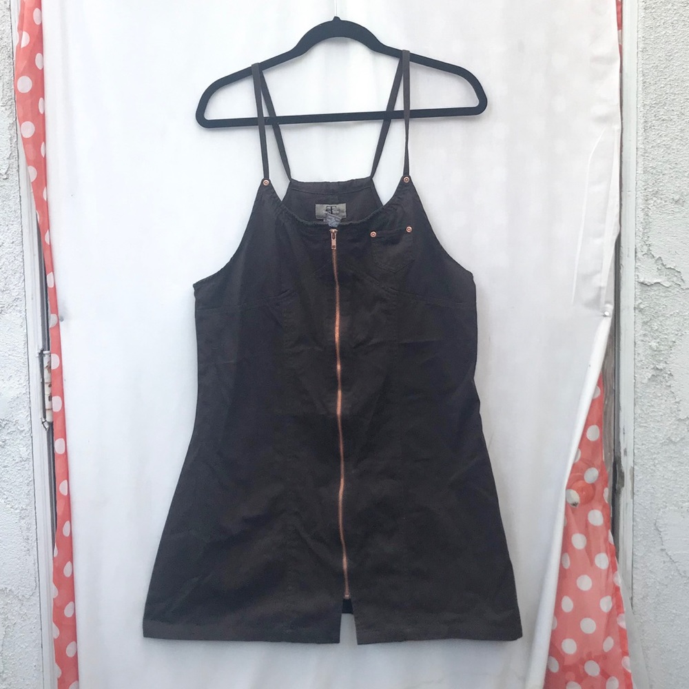 Sherry Taylor Dark Brown Overall Dress M
